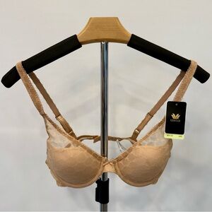 NWT Wacoal dark camel lace bra size 34B